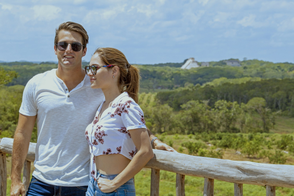 Sunrise in the Old Hacienda Overlooking Uxmal.
